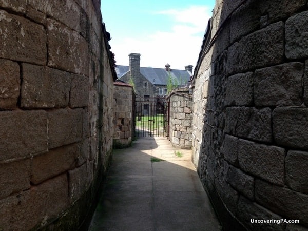 An outdoor space at Eastern State Penitentiary in downtown Philly.