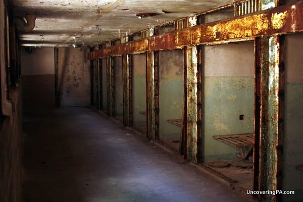 Death row at Eastern State Penitentiary.