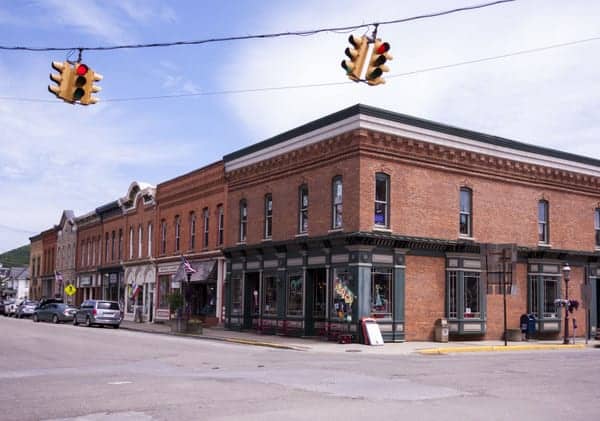 Downtown Coudersport, Pennsylvania along Route 6