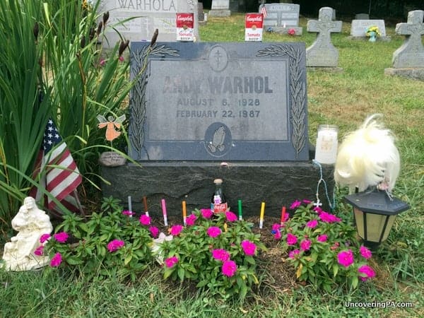 Andy Warhol's grave in Bethel Park, Pennsylvania.