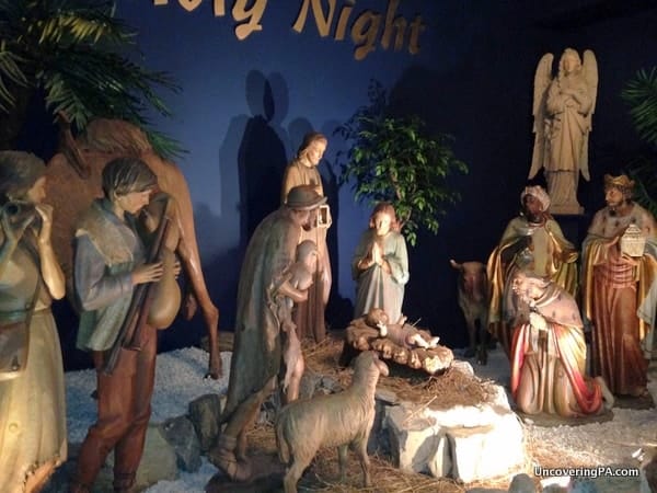 A life-size nativity scene at the National Christmas Center.