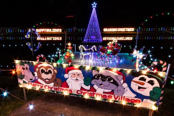 Holiday lights at Koziar's Christmas Village