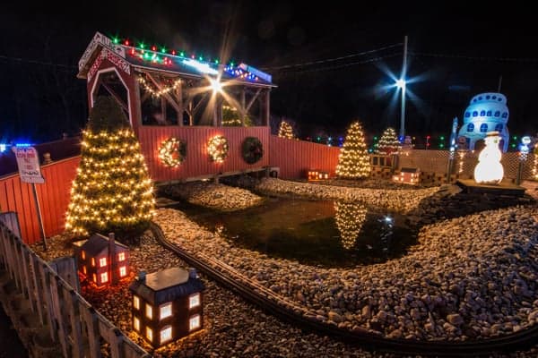 The Kissing Bridge at Koziar's Christmas Village.