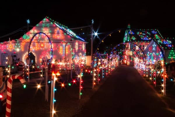 Christmas lights at Koziar's Christmas Village near Reading, Pennsylvania