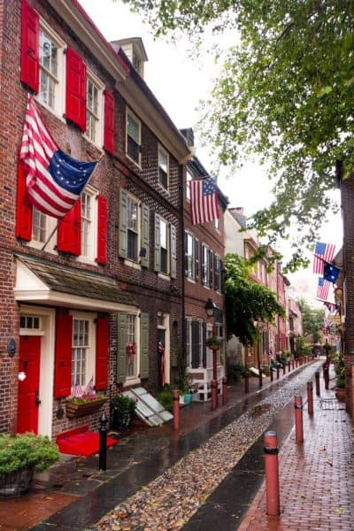 Elfreth's Alley in Philadelphia, PA