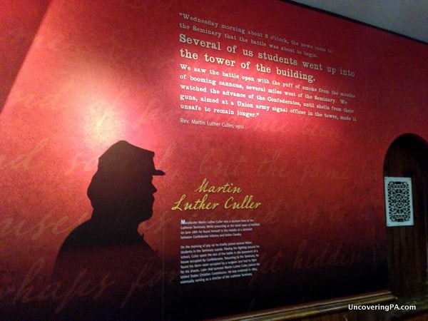 Poignant quotes line the walls of the Seminary Ridge Museum in Gettysburg, Pennsylvania.