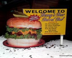 Taking the Giant Burger Challenge at Denny’s Beer Barrel Pub