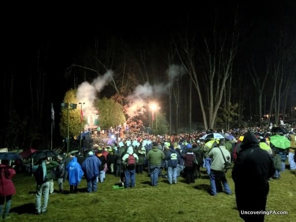The crowd at Gobbler's Knob was huge several hours before Punxsutawney Phil came out.