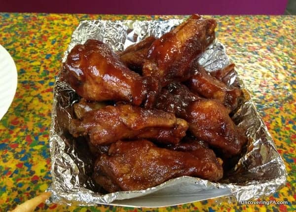 The chicken wings at Fun Central were surprisingly tasty!