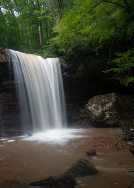 Cucumber Falls in Ohiopyle State Park in the summer