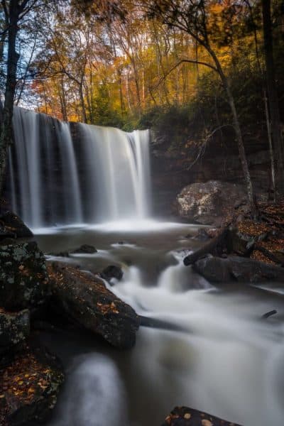 Cucumber Falls in Ohiopyle State Park in Pennsylvania