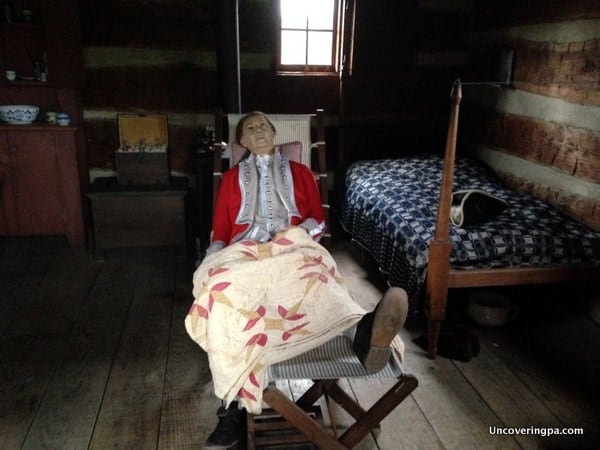 A diorama of General Forbes in his quarters at Fort Ligonier in the Laurel Highlands of Pennsylvania.