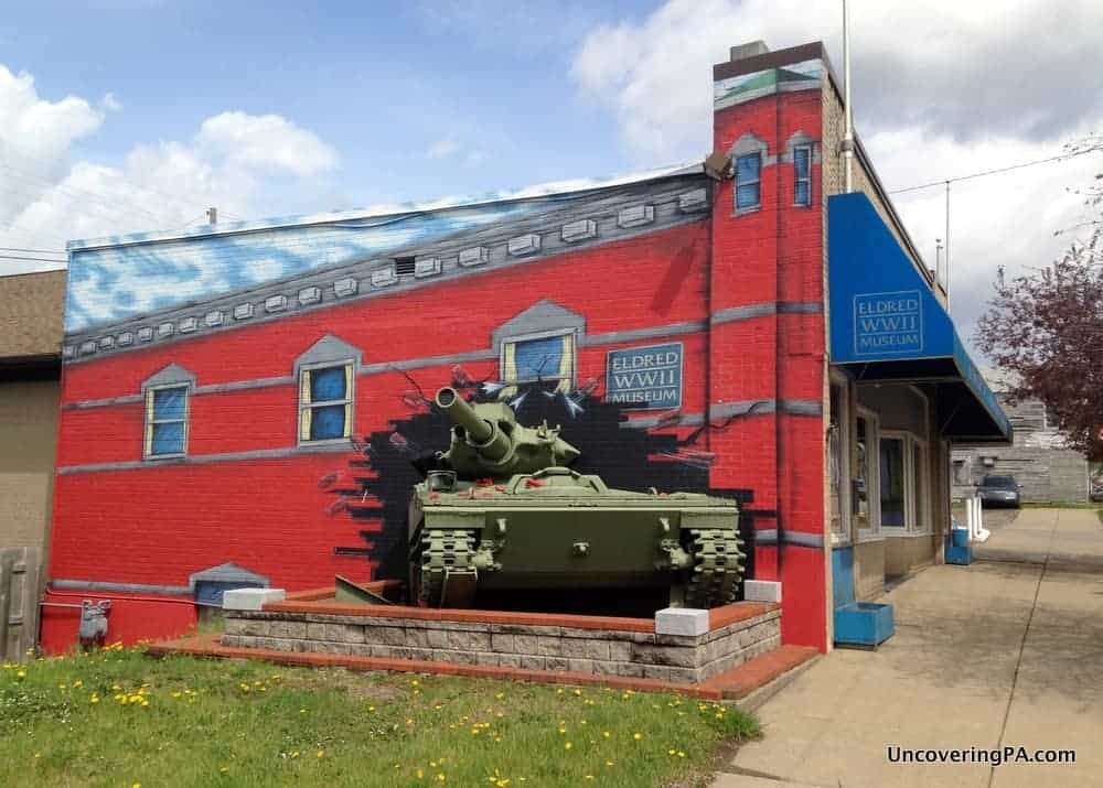 A tank explodes from the entrance to the Eldred World War Two Museum in McKean County, Pennsylvania.