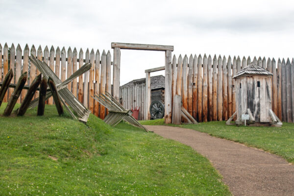 Entrance into the rebuilt Fort Ligonier in the Laurel Highlands of Pennsylvania