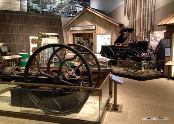 Exhibits inside the fantastic Drake Well Museum near Titusville, Pennsylvania.