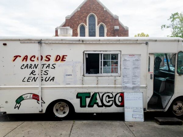 Front of the Harrisburg taco truck of Masa Authentic Mexican Cuisine