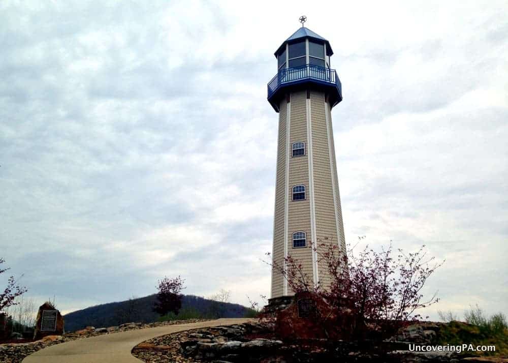 Visiting the Sherman Memorial Lighthouse in Tionesta, Pennsylvania.