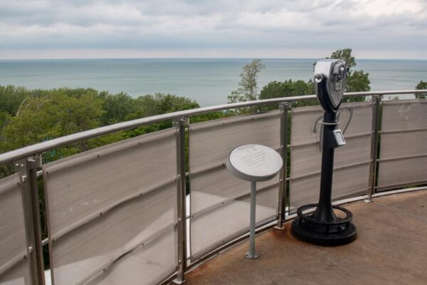 The view from the top of the free observation tower at the Tom Ridge Environmental Center in Erie, Pennsylvania