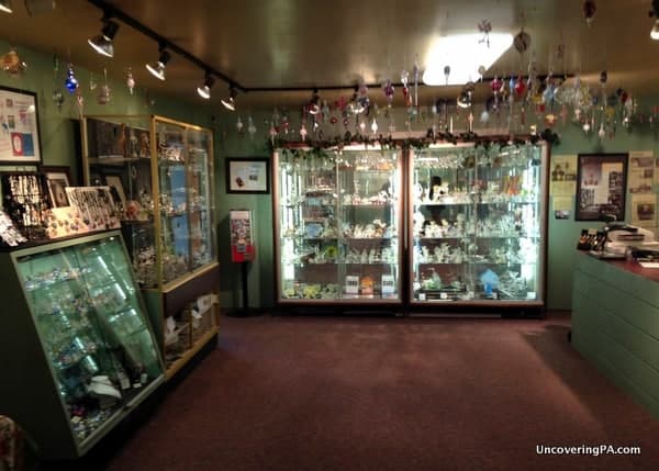 The gallery at the Glass Blowing Center offers many beautiful items for purchase.