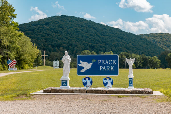 Sign for the Peace Park in Tionesta PA