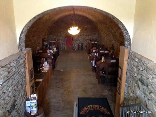 Entering South Shore Wine Company's historic wine cellar. 