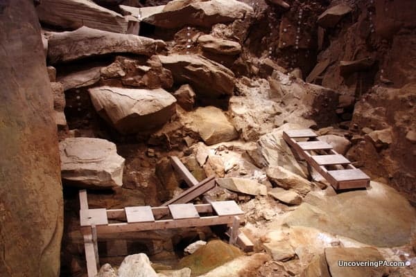 The excavated area of Meadowcroft Rockshelter as yielded 20,000 artifacts.