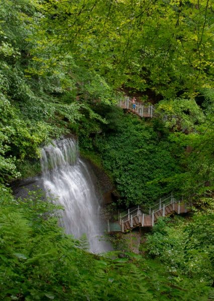 Viewing area for Buttermilk Falls in Indiana County, Pennsylvania