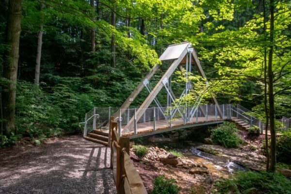 Bridge at Buttermilk Falls Natural Area in Pennsylvania