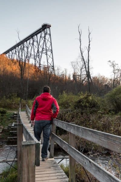 Kinzua Bridge amidst late fall foliage in Pennsylvania