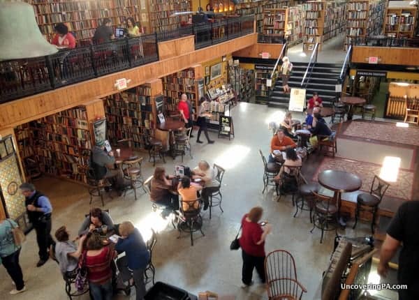 Midtown Scholar Bookstore in Harrisburg, Pennsylvania from above.