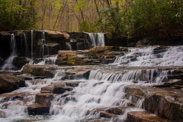 Upper Jonathan Run Falls in Ohiopyle State Park of Pennsylvania