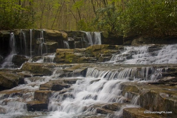 Upper Jonathan Run Falls in Ohipyle State Park in Pennsylvania.