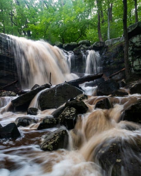 High Falls at Ringing Rocks County Park in Bucks County, PA