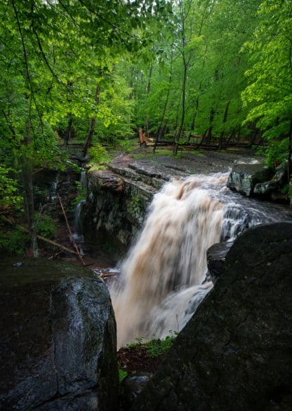 High Falls in Ringing Rocks County Park in Upper Black Eddy, Pennsylvania