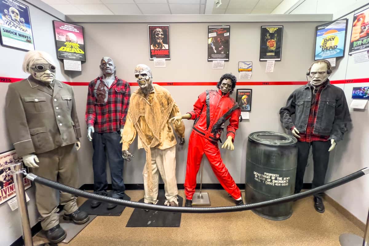 A collection of zombie mannequins at The Living Dead Museum in Monroeville Mall near Pittsburgh PA