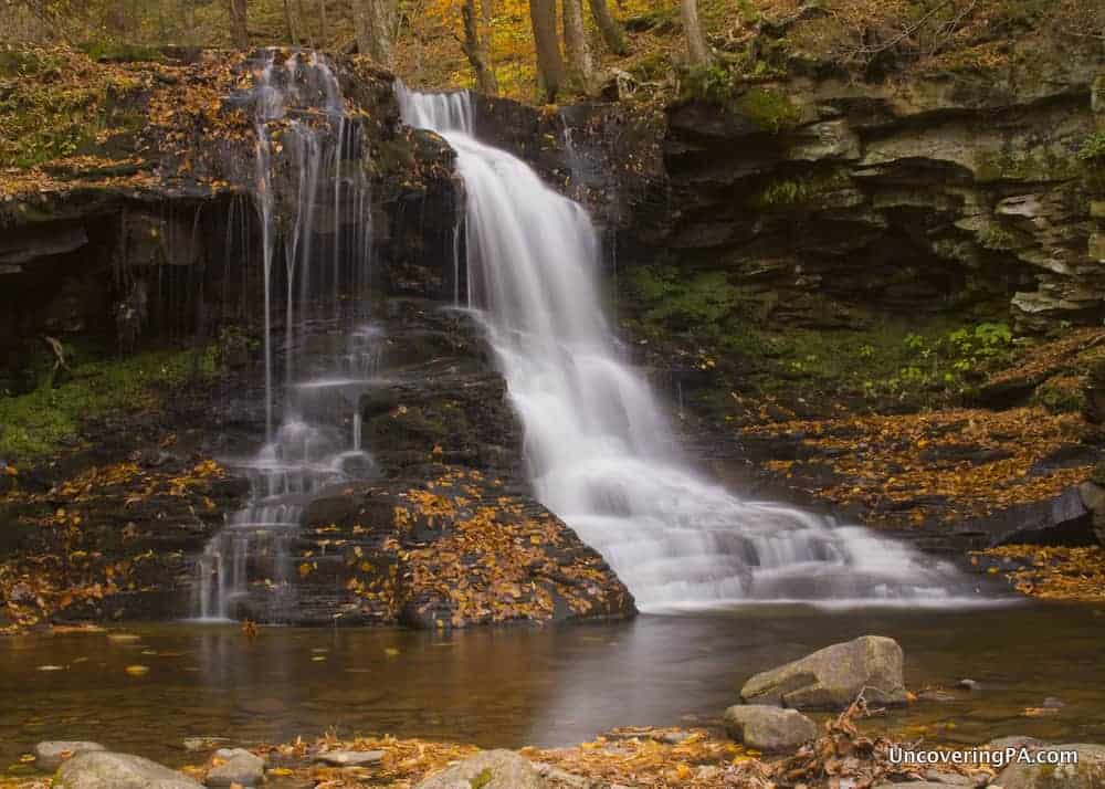 Visiting Dry Run Falls in Loyalsock State Forest in Sullivan County, Pennsylvania.