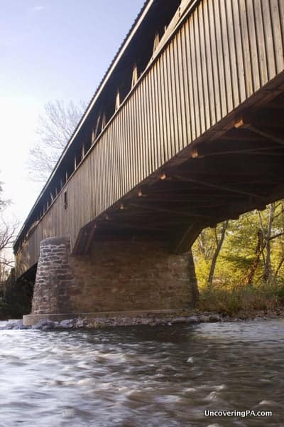 The beautiful Academia Pomeroy Covered Bridge in Juniata County, Pennsylvania.
