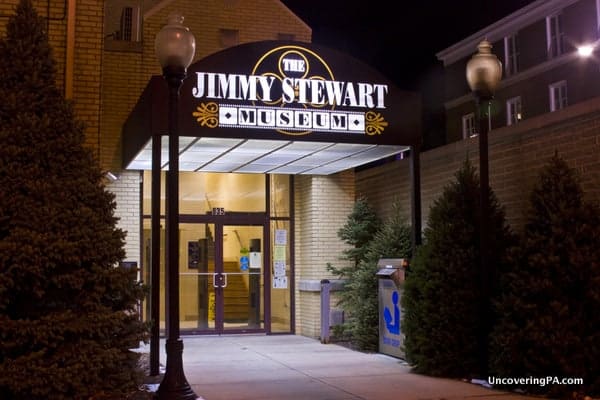 Visiting the Jimmy Stewart Museum in downtown Indiana, Pennsylvania.