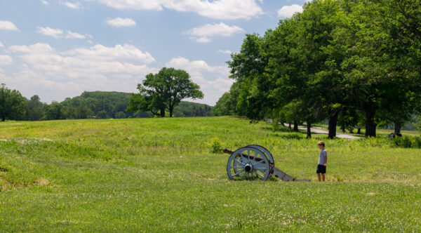 Kid with a canon at Valley Forge National Historical Park near Philadelphia, PA