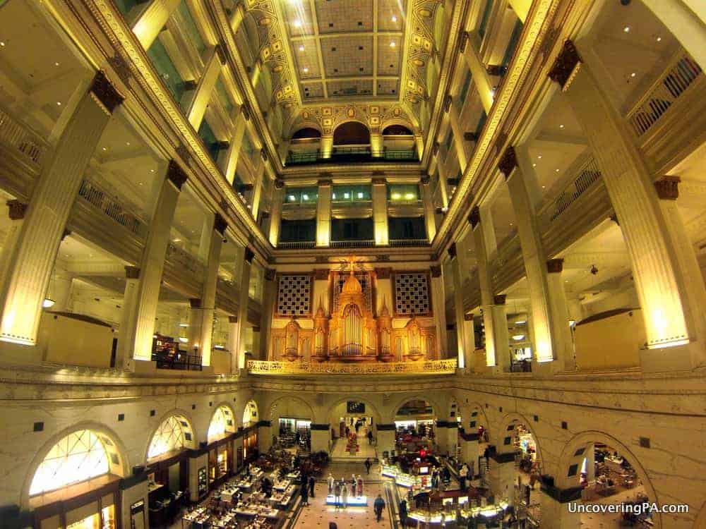 Visiting the Wanamaker Organ in Philadelphia, Pennsylvania.