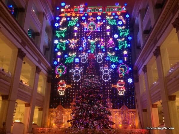 The Christmas Light Show inside the Wanamaker Building is one of Philly's best Christmas traditions.