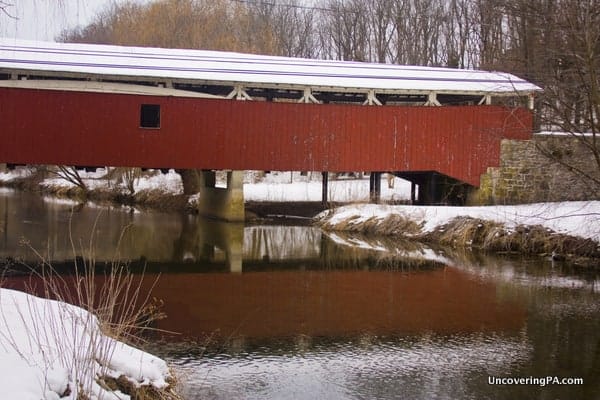 How to get to Bogert's Covered Bridge crosses Little Lehigh Creek in Leigh County, Pennsylvania.