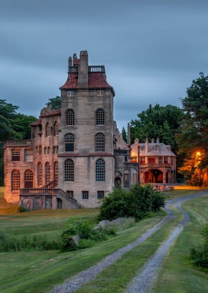 A side view of Fonthill in Doylestown, PA