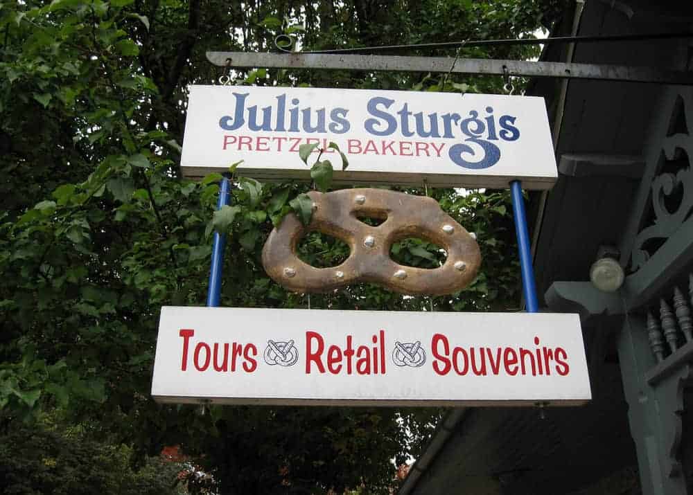 Touring the Julius Sturgis Pretzel Factory in Lititz, Pennsylvania.