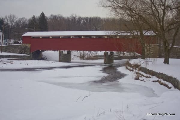 Visiting Wehr's Covered Bridge in Lehigh County, Pennsylvania.