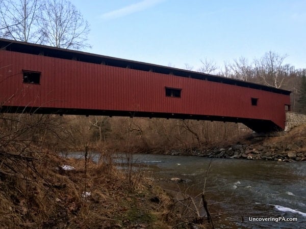 Colemanville Covered Bridge crossing the Pequea Creek in Lancaster County, PA.