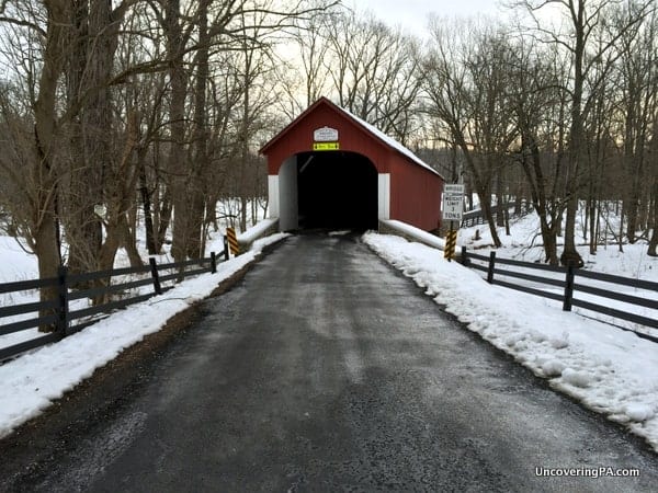 Knecht's Mill Covered Bridge in Upper Bucks County, PA.