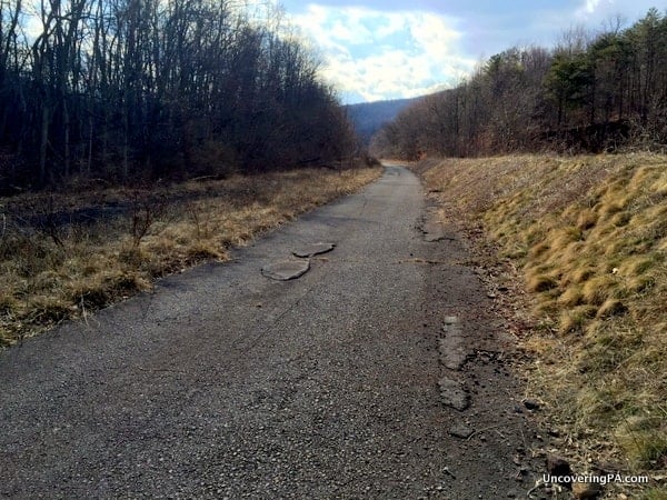 The remains of the Pennsylvania Turnpike near Sideling Hill Tunnel.