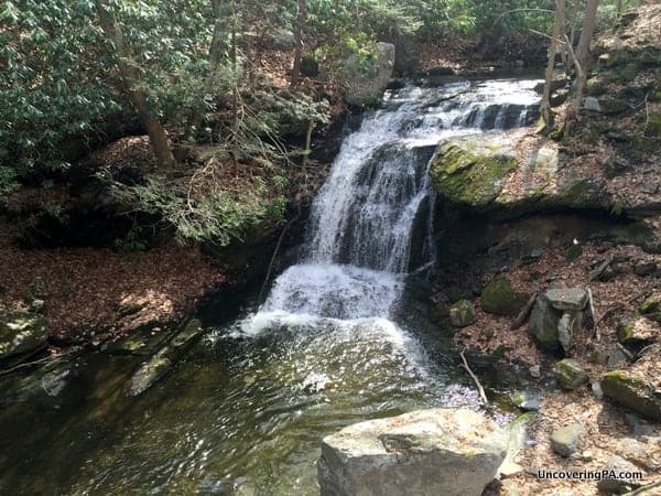 The waterfalls of Slateford Creek in the Delaware Water Gap of PA
