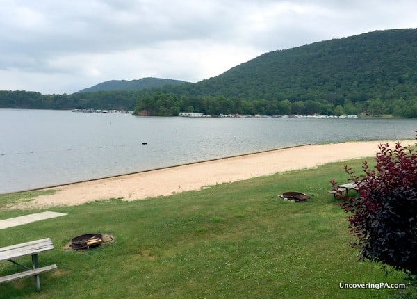 The beach at Lake Raystown Resort